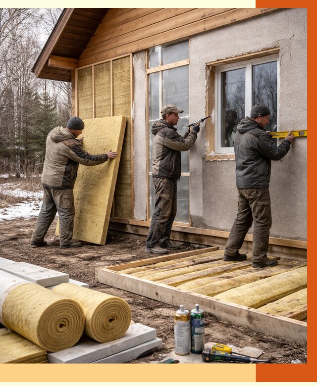 Утепление дачного дома в Выксе от 4926 руб/м2 — недорого | ТепломастерВкс
